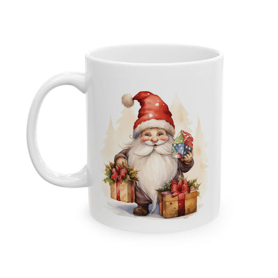 Christmas Mug - Happy Gnome with Presents
