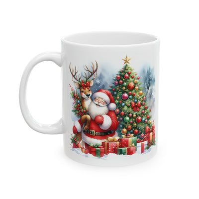 Christmas Mug - Santa Reindeer Tree Presents