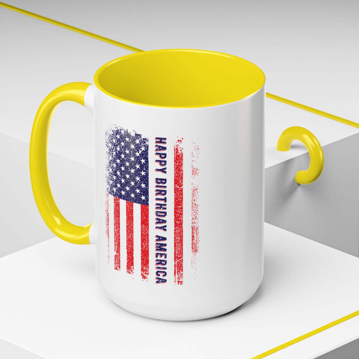4th of July Mug - Happy Birthday America Flag