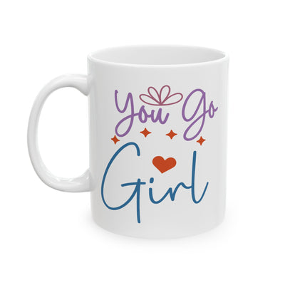 Motivation Mug - You Go Girl Heart & Stars
