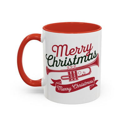 Christmas Mug - Red & Green Text Trumpet