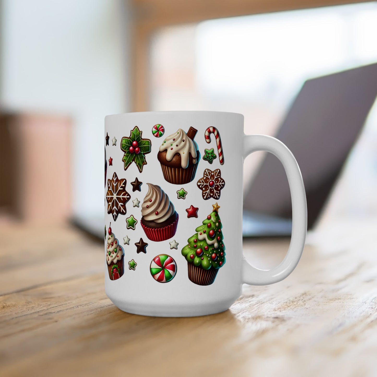 Christmas Mug - Cupcake Cookies Candy Pattern