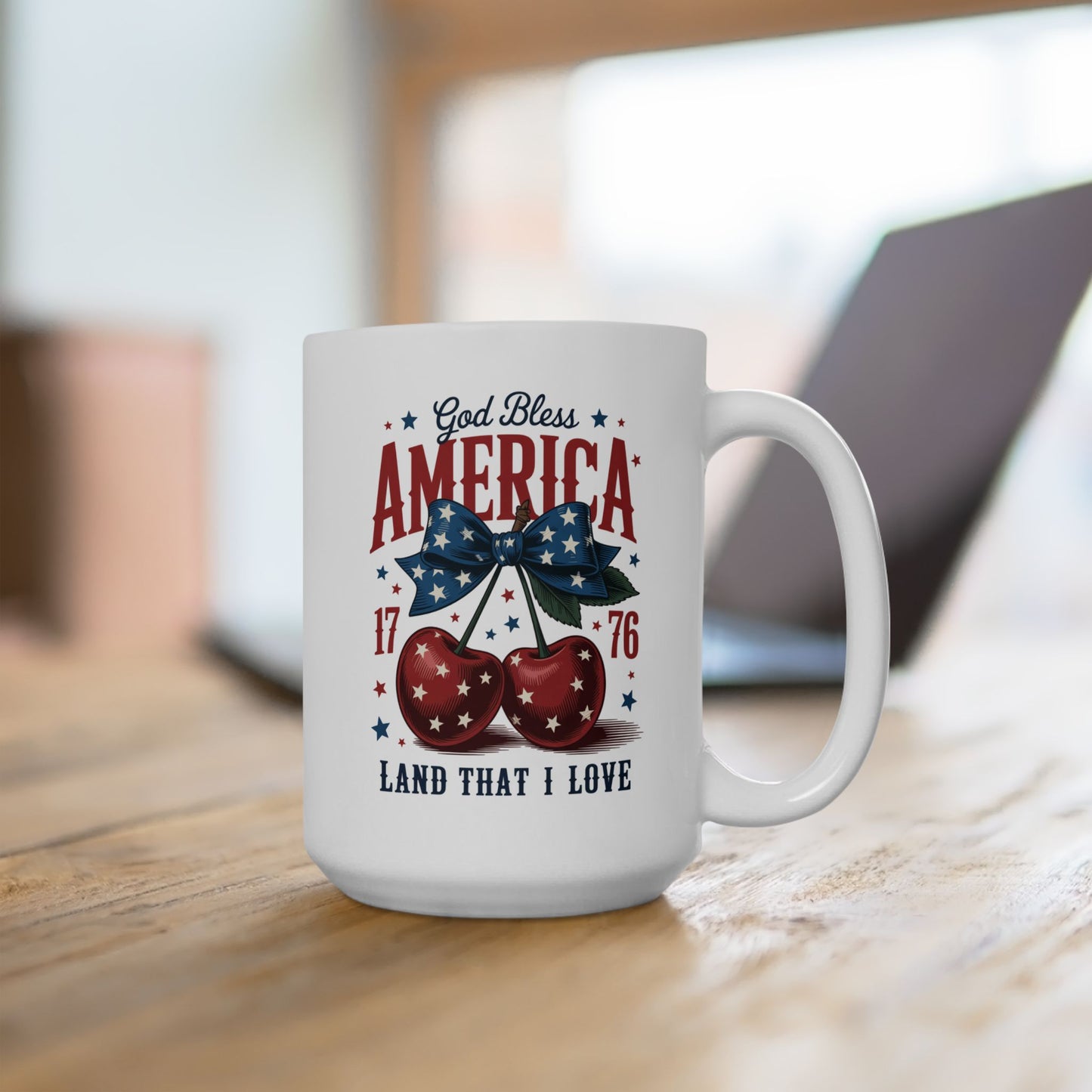 4th of July Mug - God Bless America Cherry