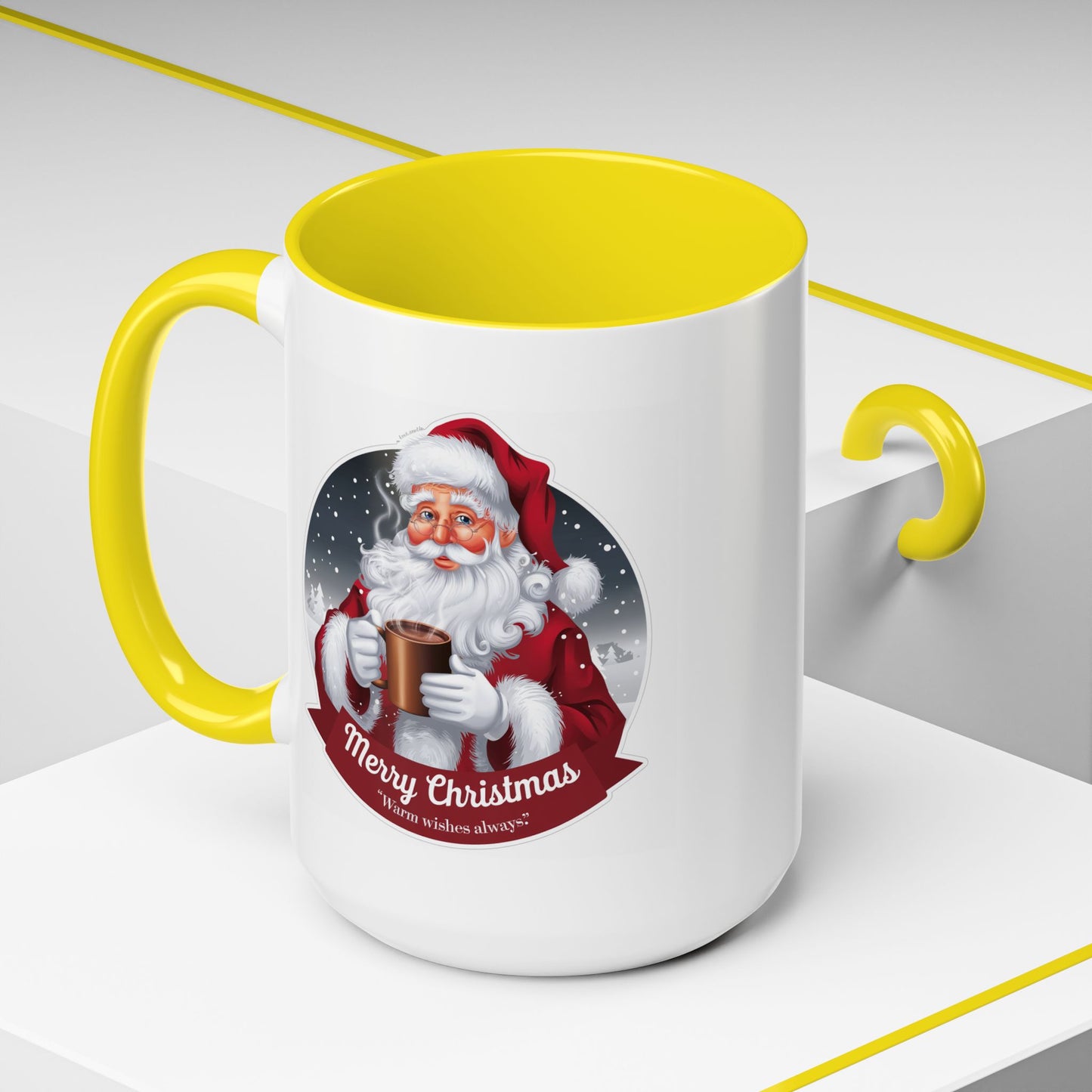 Christmas Mug - Merry Christmas Warm Wishes Always Santa