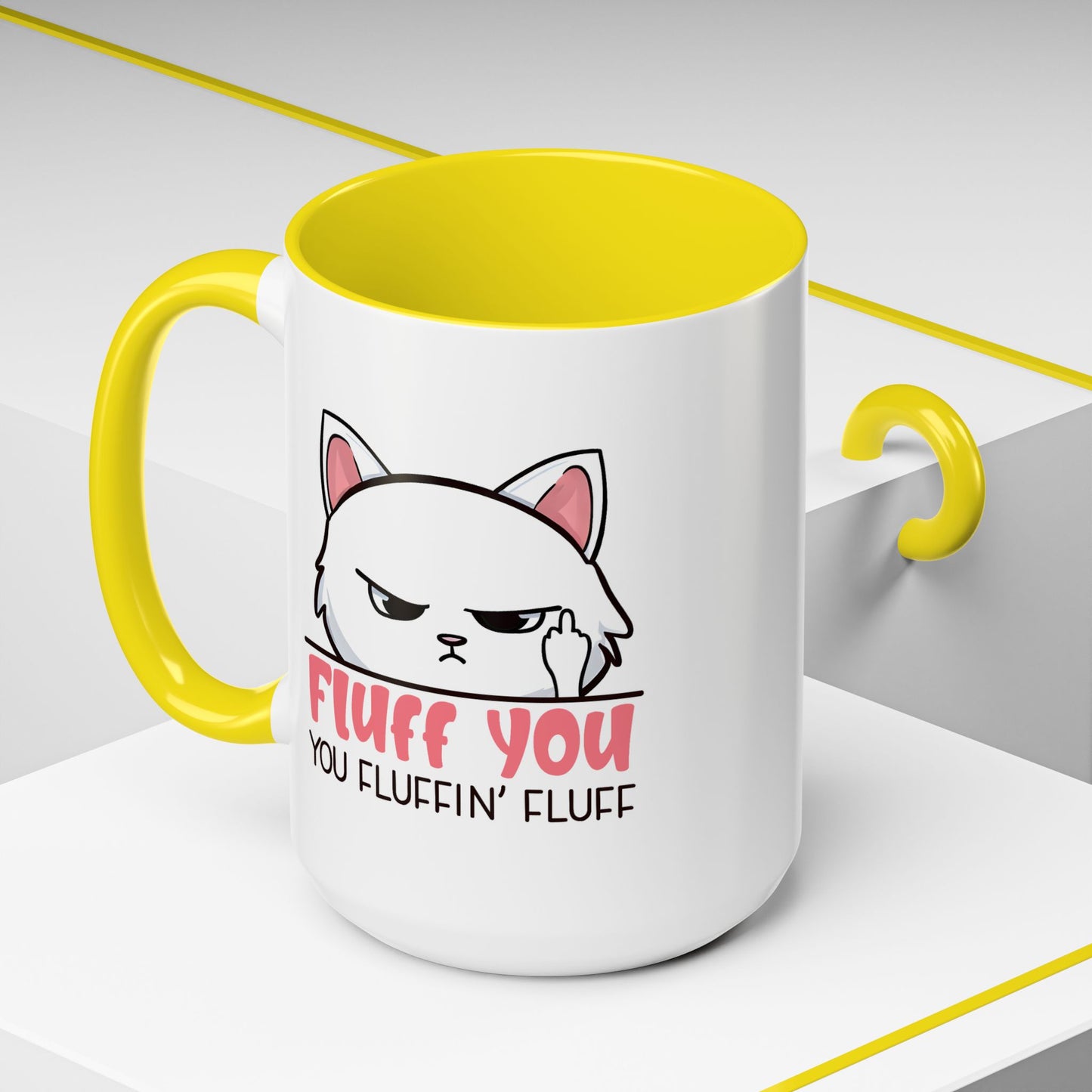 Adult Mug - Fluff You White Cat