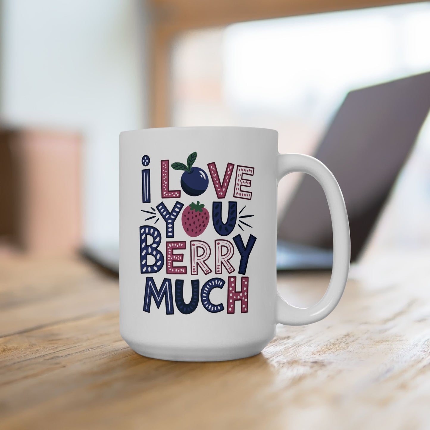 Anniversary Mug - I love You Berry Much Text