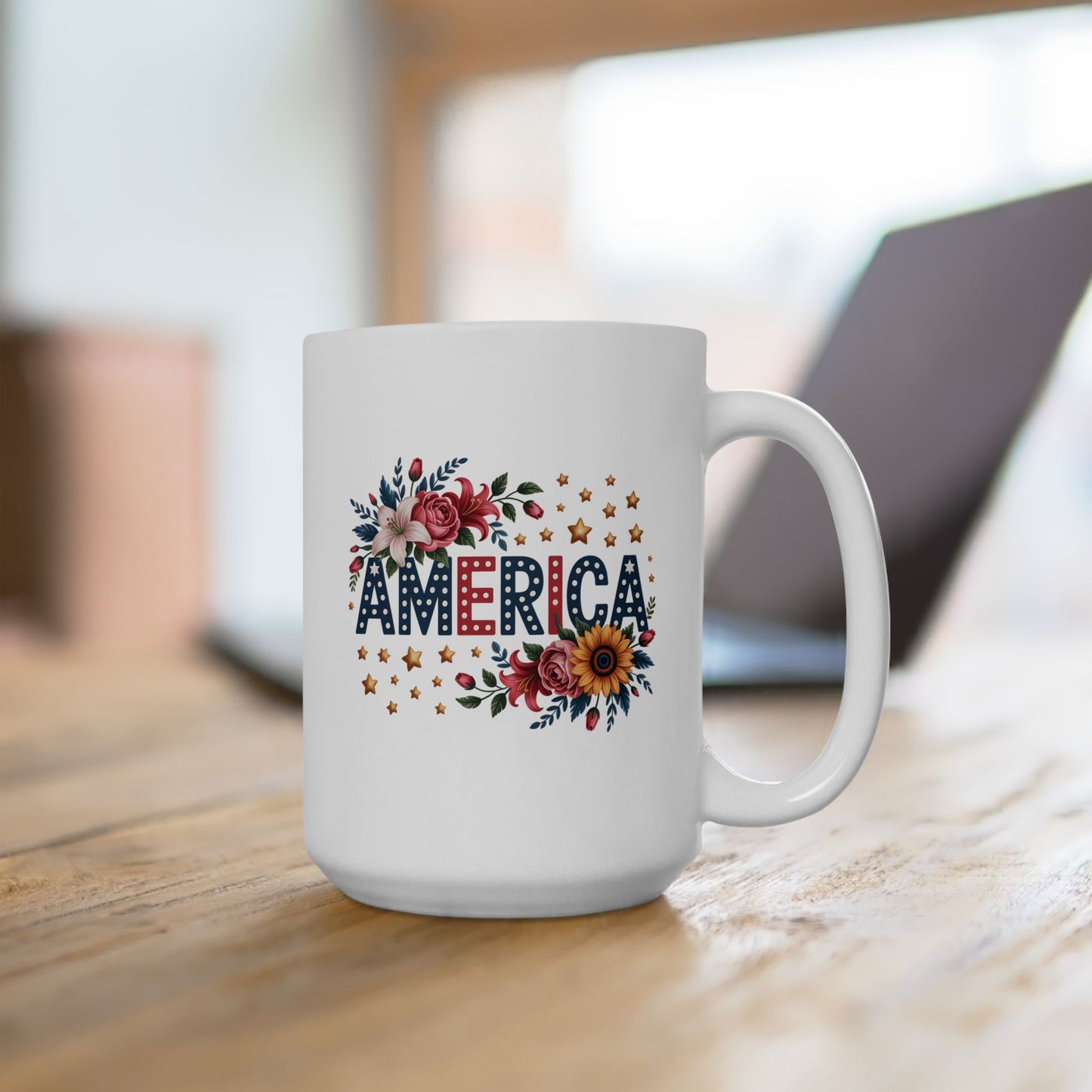 4th of July Mug - Floral America