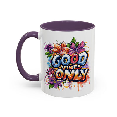 Wellness Mug - Good Vibes Only Graffiti Flowers
