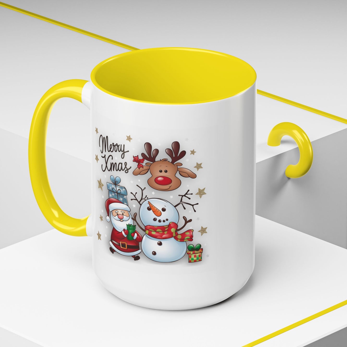 Christmas Mug - Merry Xmas Santa Snowman Reindeer