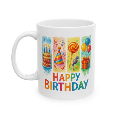Birthday Mug - Happy Birthday Brushstroke Design