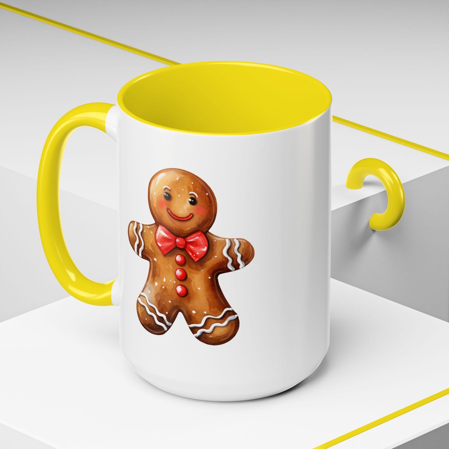 Christmas Mug - Gingerbread Man Red Bow
