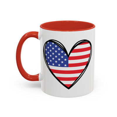 4th of July Mug - USA Flag Heart