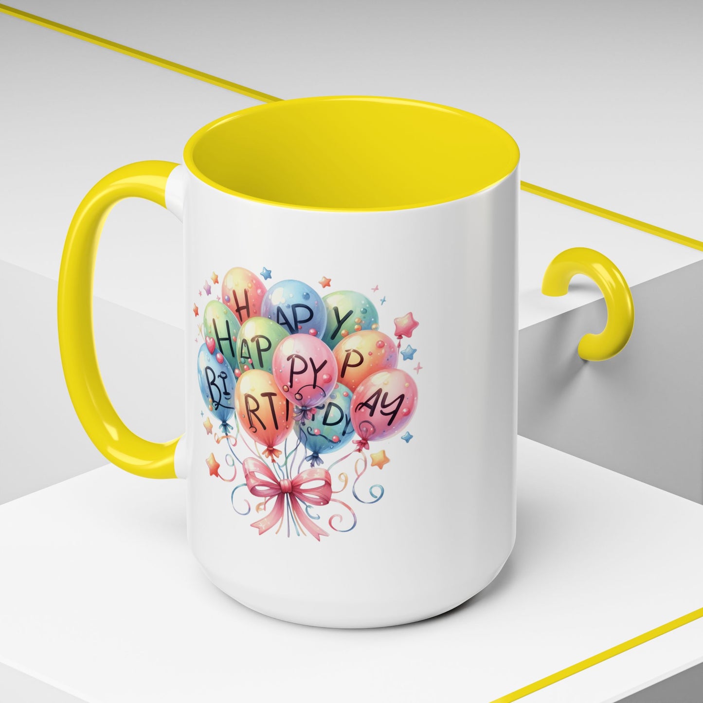 Birthday Mug - Happy Birthday Balloons