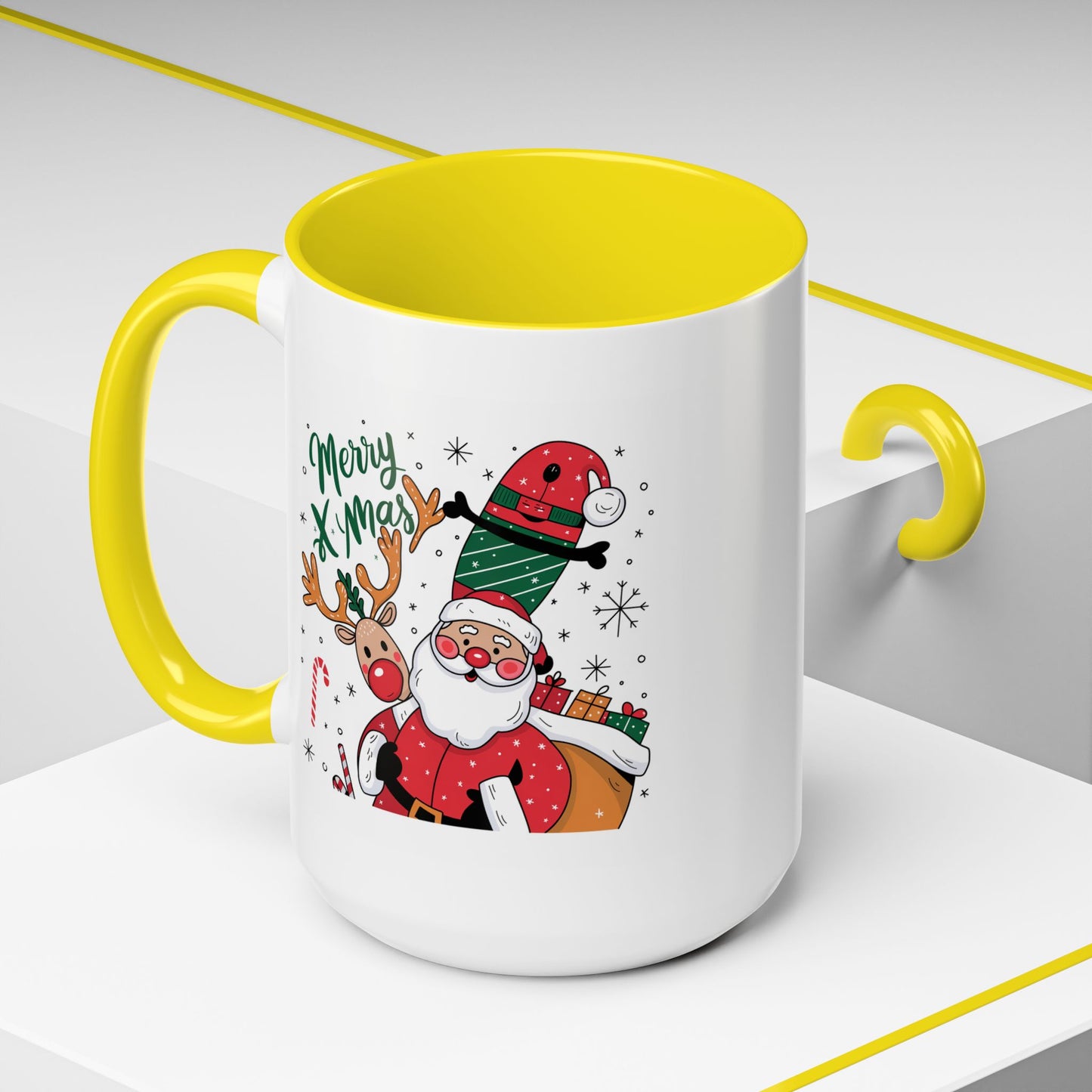 Christmas Mug - Merry Xmas Santa Reindeer