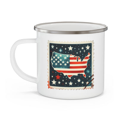 4th of July Mug - America Landscape Stars Stamp