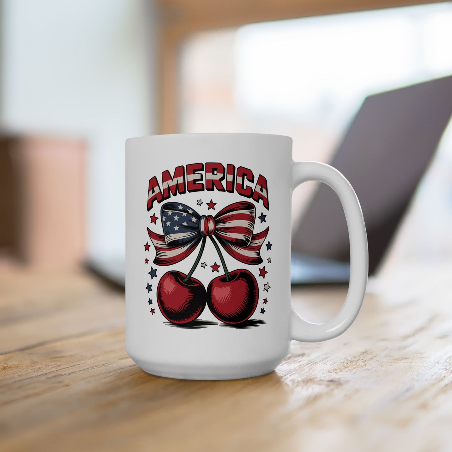 4th of July Mug - America Cherry Bow