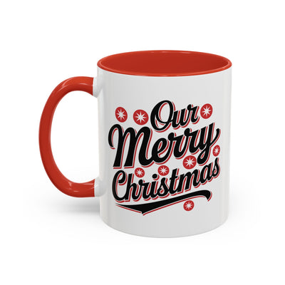 Christmas Mug - Merry Christmas Black Red & White Baseball Text