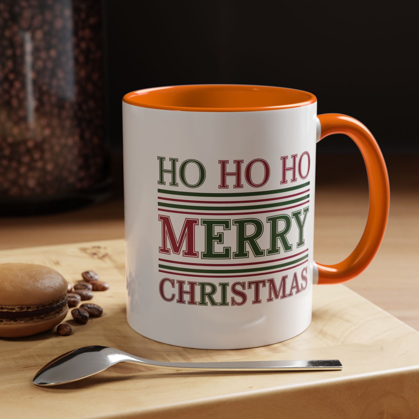 Christmas Mug - Ho Ho Ho Merry Christmas Red & Green Text 3