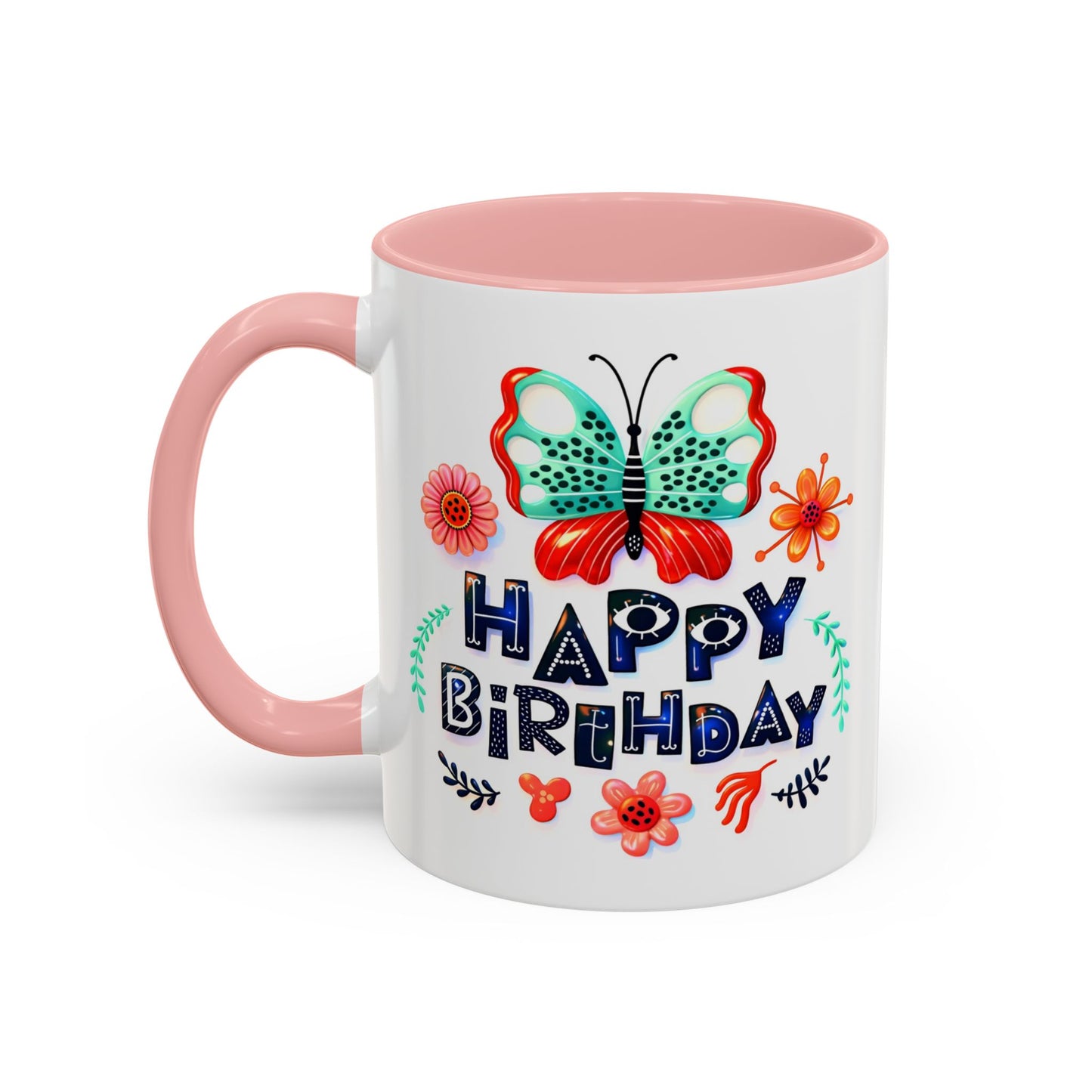 Birthday Mug - Butterfly Flowers