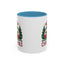 Christmas Mug - Merry Christmas Maroon Text Camper Trees