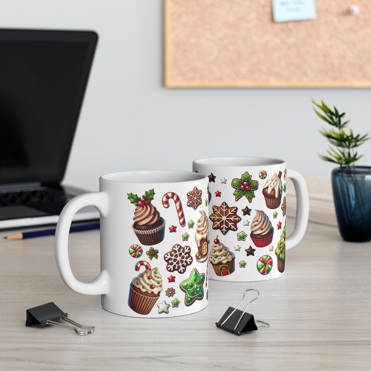 Christmas Mug - Cupcake Cookies Candy Pattern