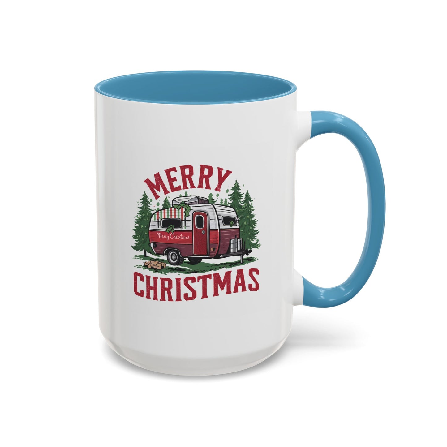 Christmas Mug - Merry Christmas Red & White Camper