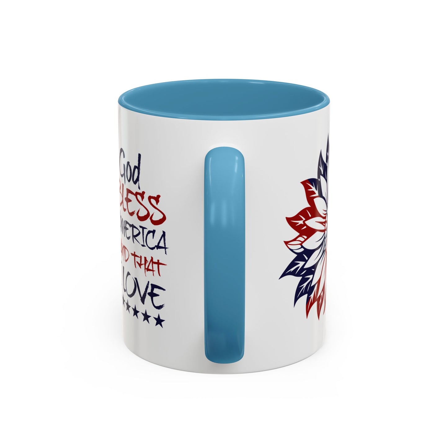4th of July Mug - God Bless America Sunflower