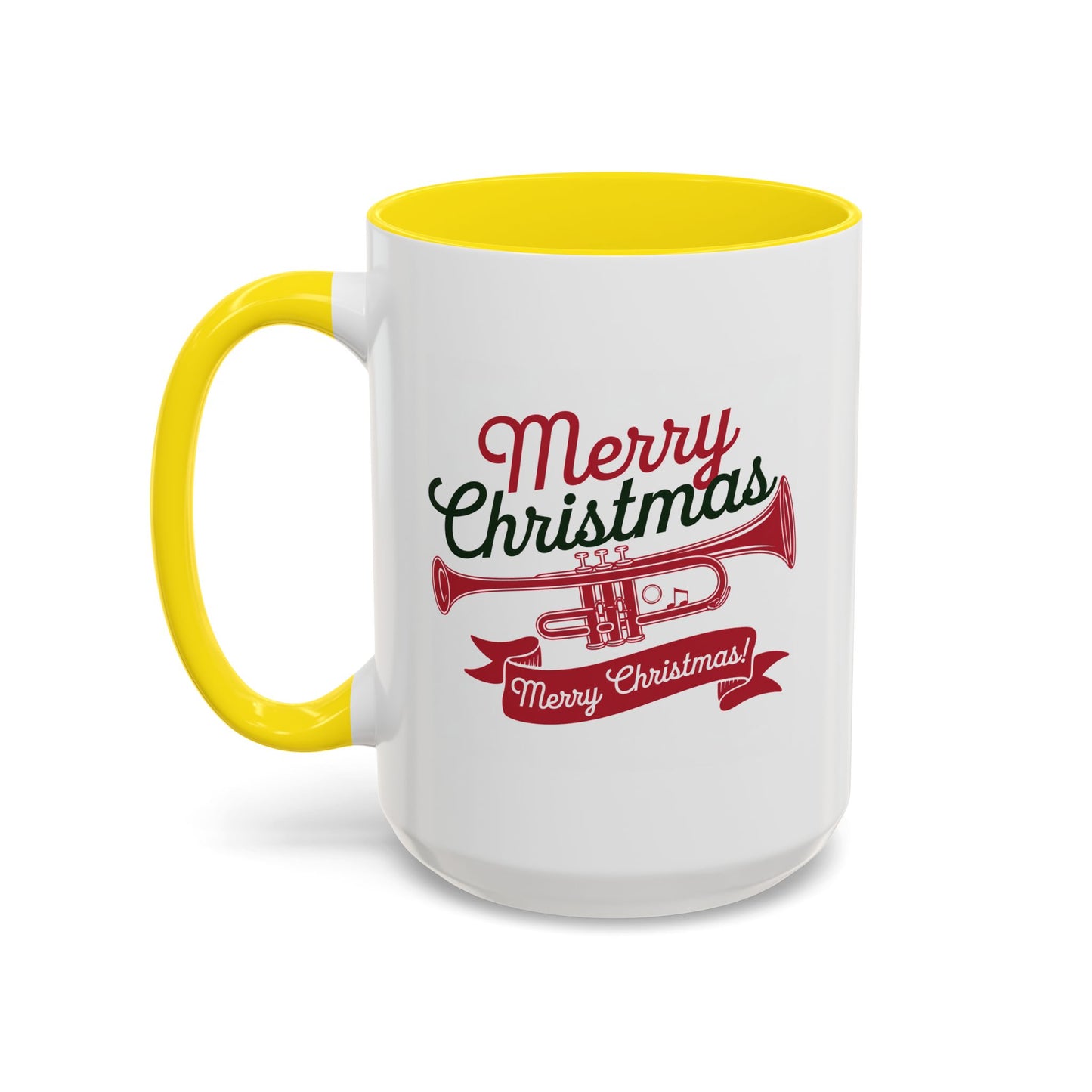 Christmas Mug - Red & Green Text Trumpet