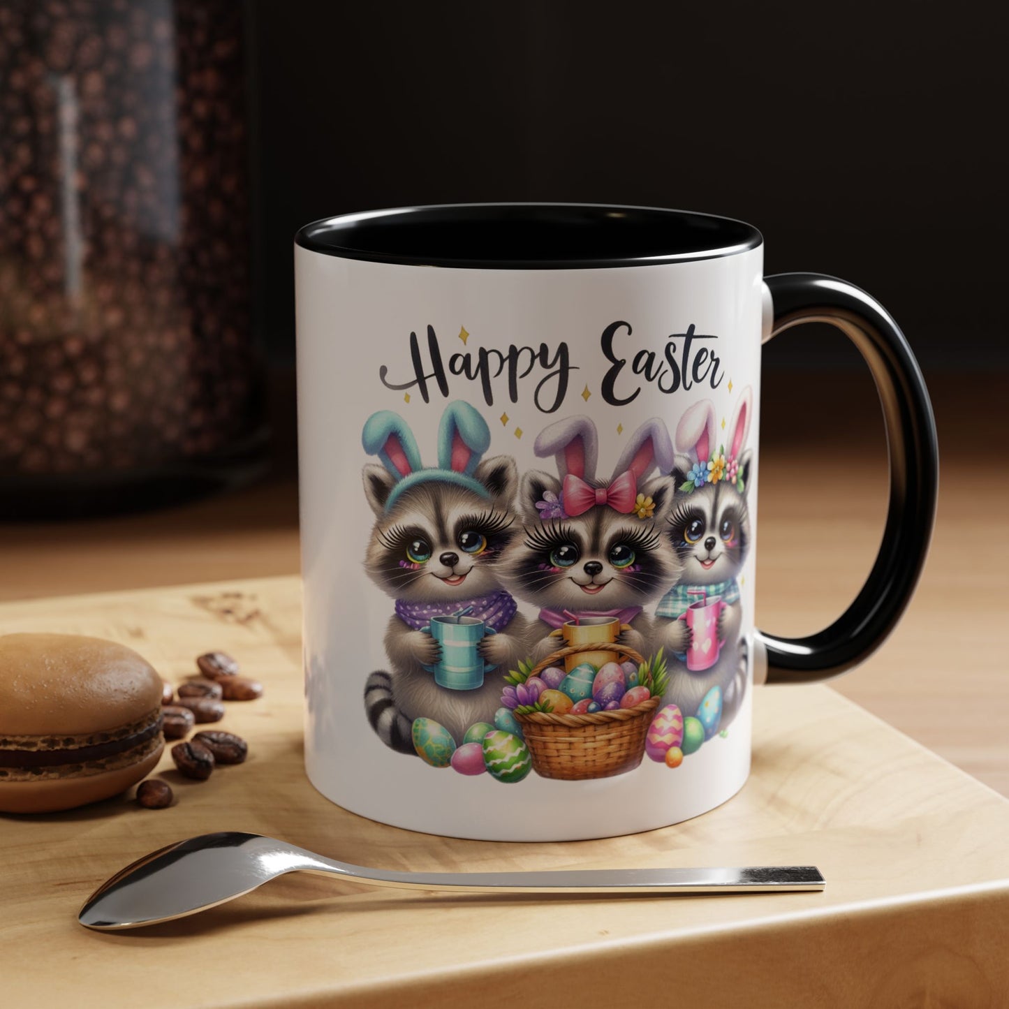 Easter Mug - Happy Easter Racoons