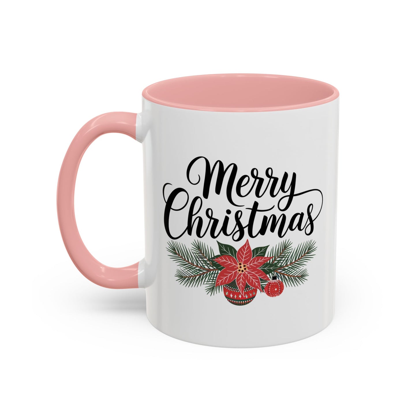 Christmas Mug - Merry Christmas Black Text Mistletoe