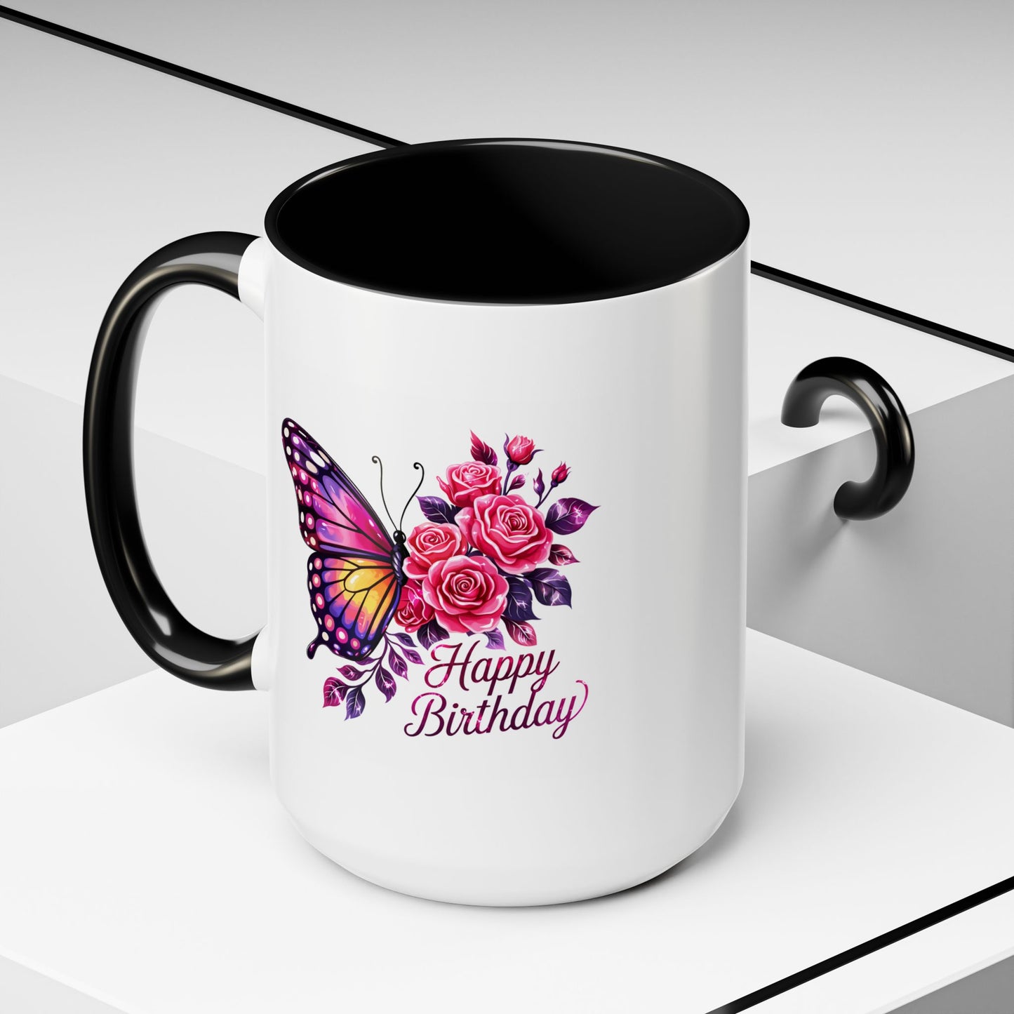 Birthday Mug - Butterfly Flowers