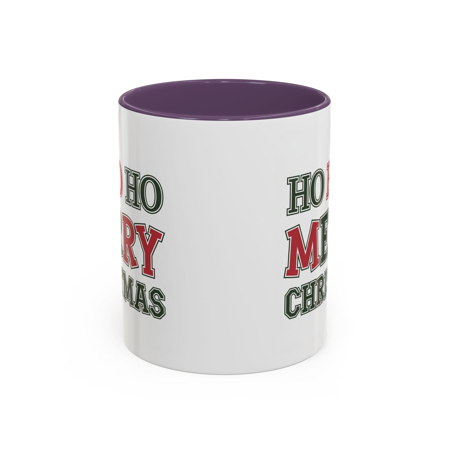 Christmas Mug - Ho Ho Ho Merry Christmas Green & Red Text 2
