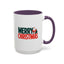 Christmas Mug - Merry Christmas Green & Red Text Santa Bag