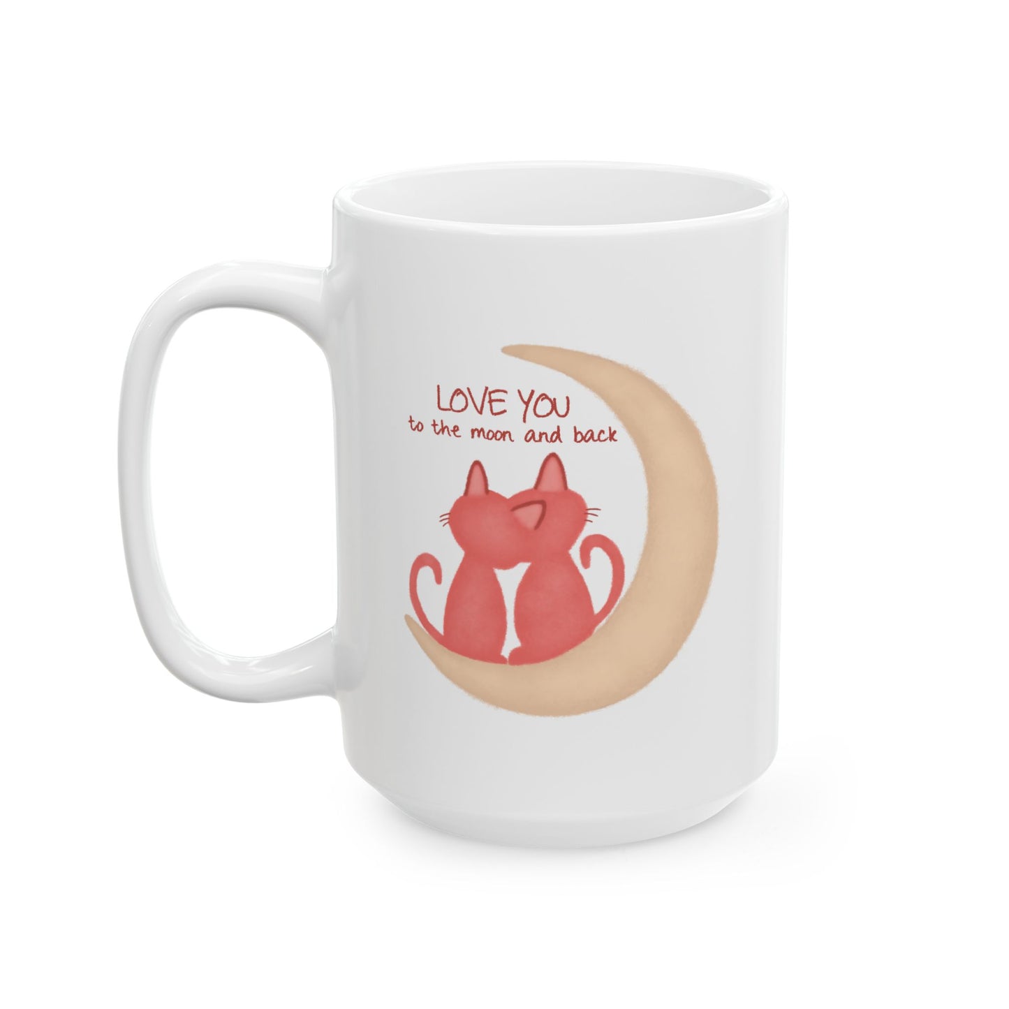 Valentine's Day Mug - Love You To The Moon Cats
