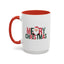 Christmas Mug - Merry Christmas Green & Red Text Santa