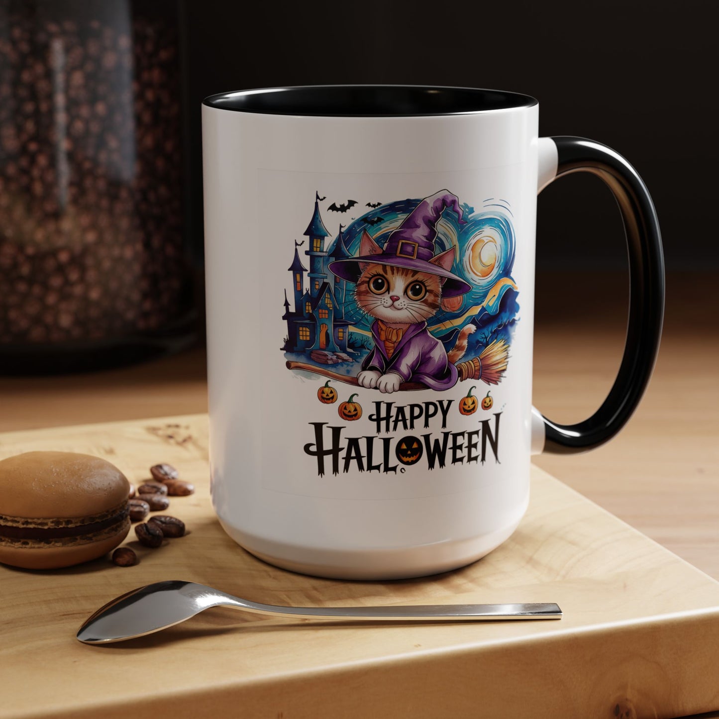 Halloween Mug - Happy Halloween Cat Witch