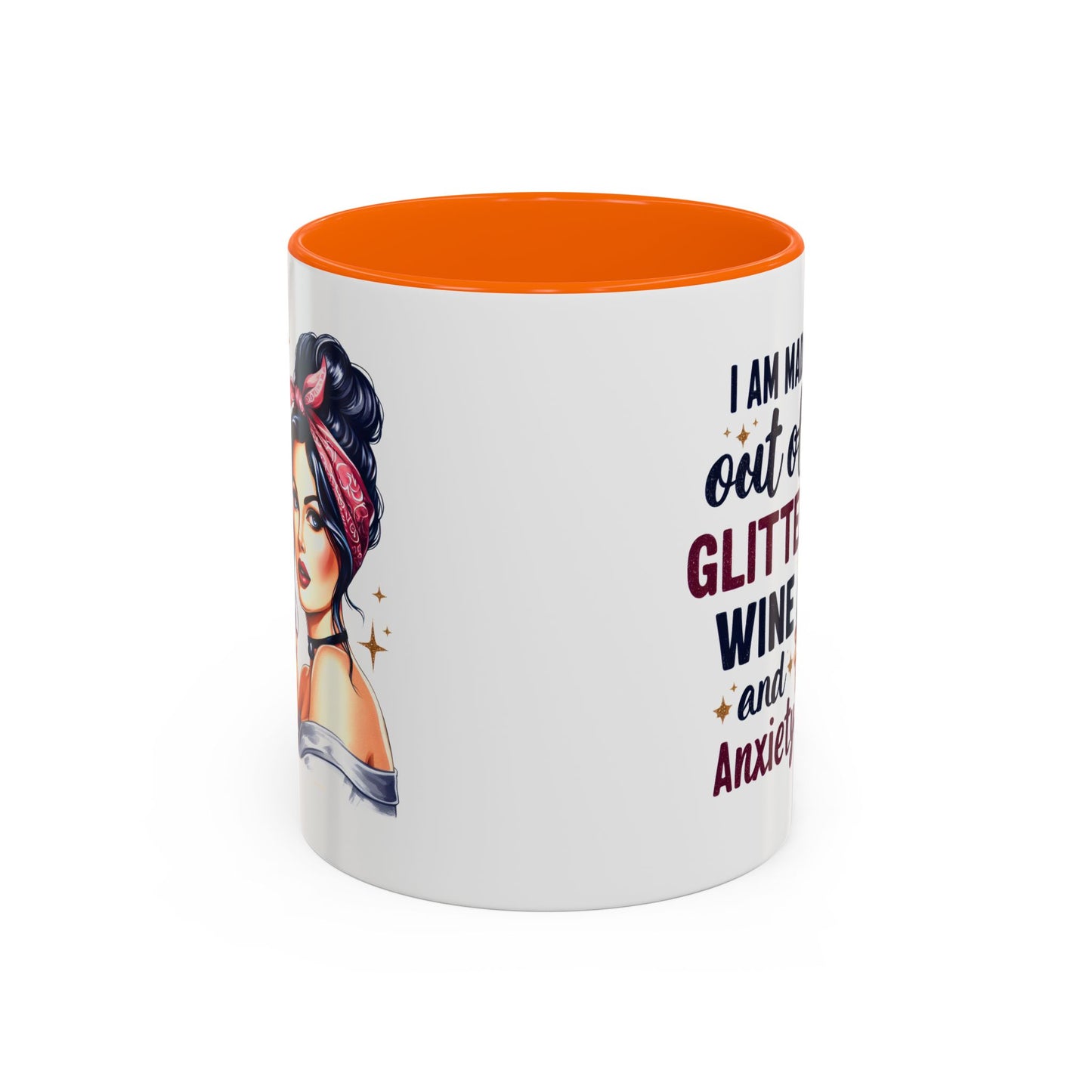 Humor Mug - I'm Made Out of Glitter Wine and Anxiety