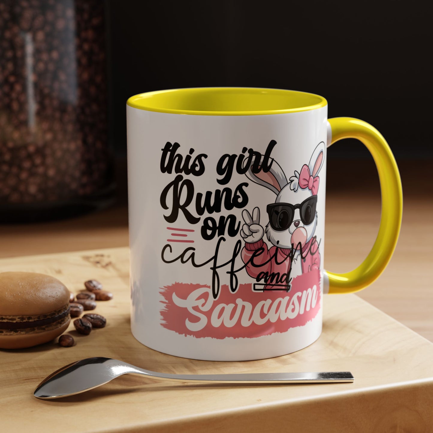 Humor Mug - This Girl Runs on Caffeine & Sarcasm