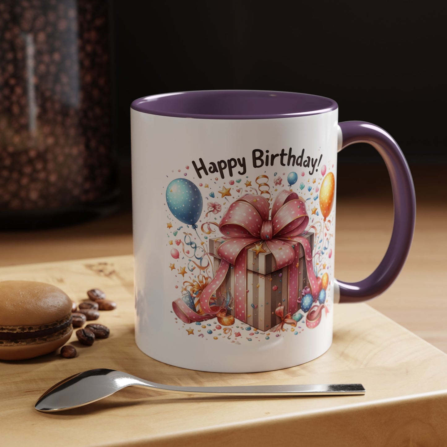 Birthday Mug - Happy Birthday Pink Ribbon Present