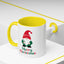 Christmas Mug - Merry Christmas Green & Red Text Gnome Candy Cane