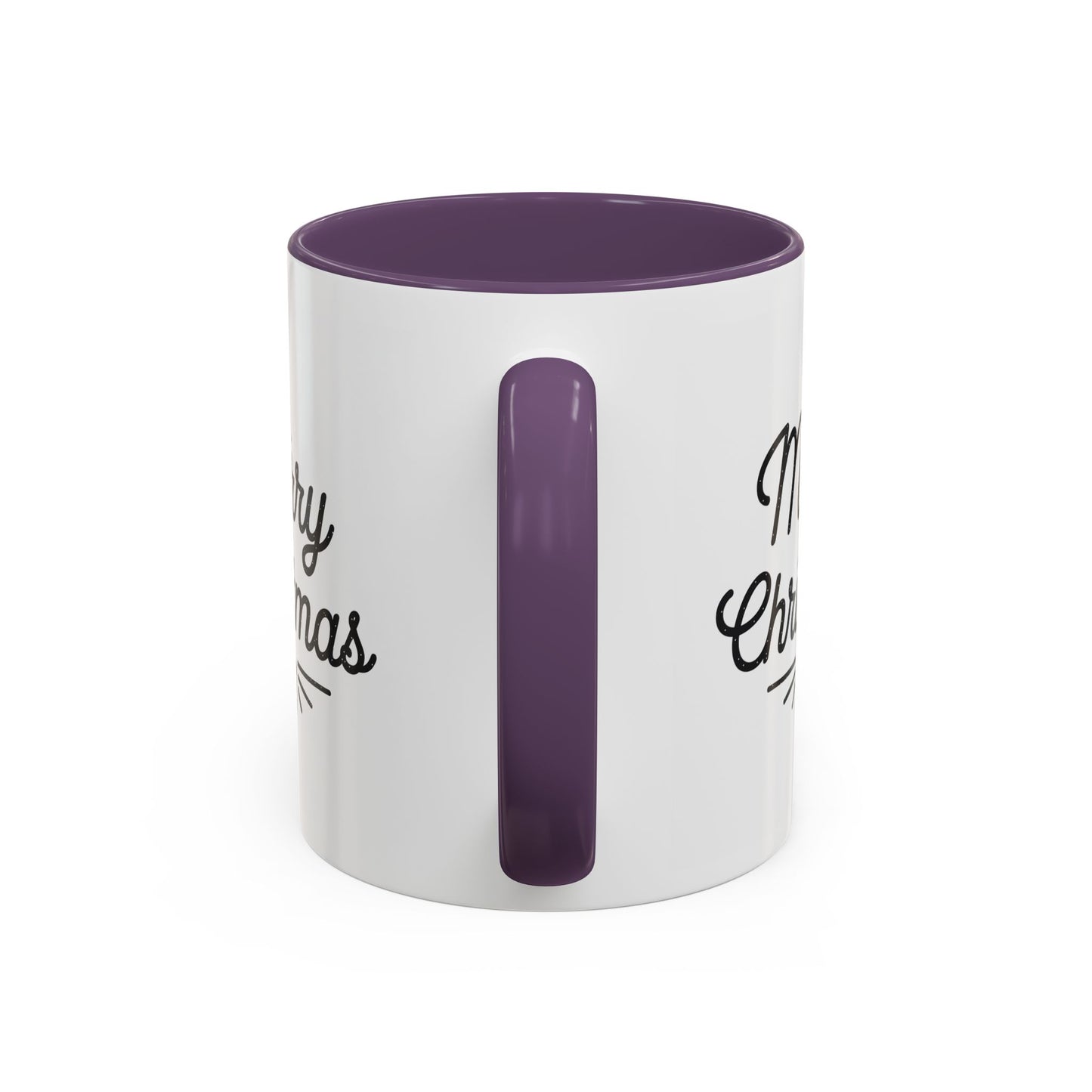 Christmas Mug - Merry Christmas Black Text Tree Star Present