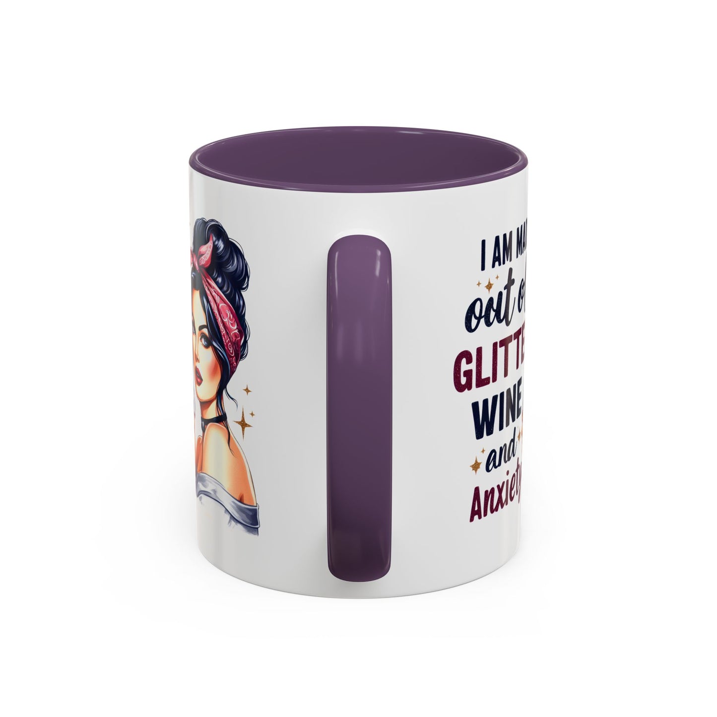 Humor Mug - I'm Made Out of Glitter Wine and Anxiety