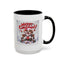 Christmas Mug - Merry Christmas Red Text Puppy Green & Red Top