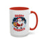 Christmas Mug - Happy Holidays Red & White Text Santa Snowman