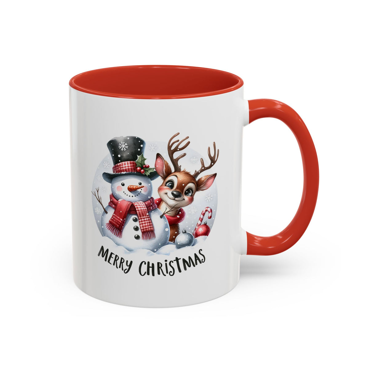 Chistmas Mug - Merry Christmas Snowman and Reindeer