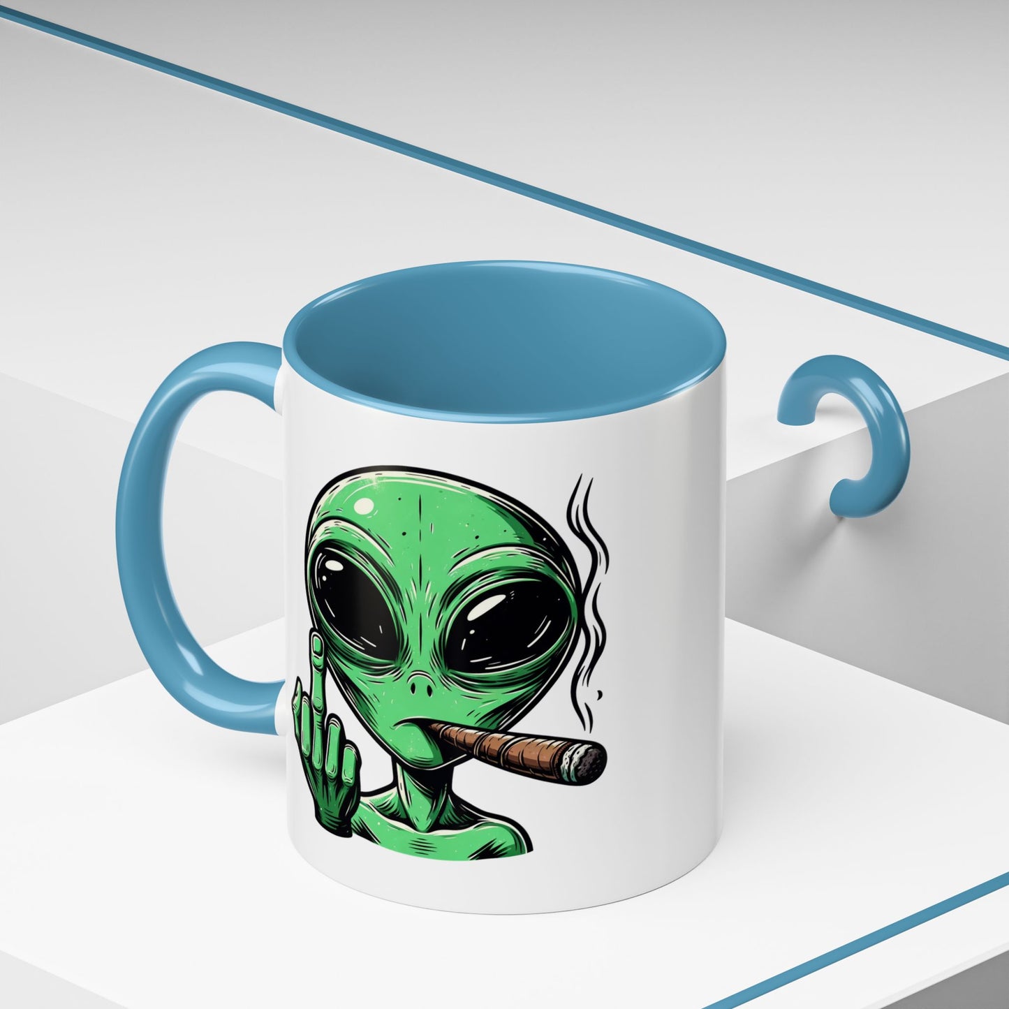 Adult Mug - Green Alien Fuck You Human