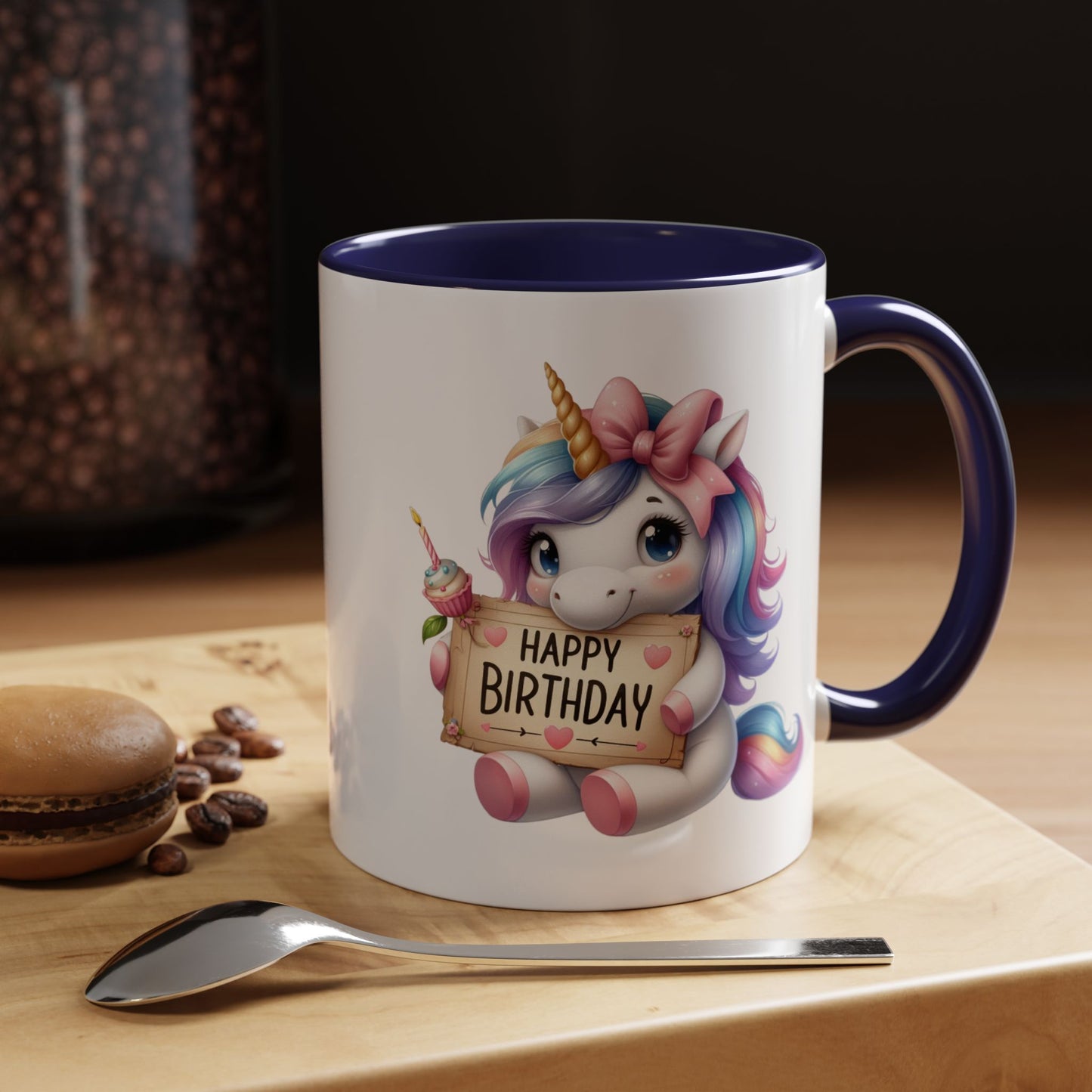 Birthday Mug - Girl Unicorn Happy Birthday Sign