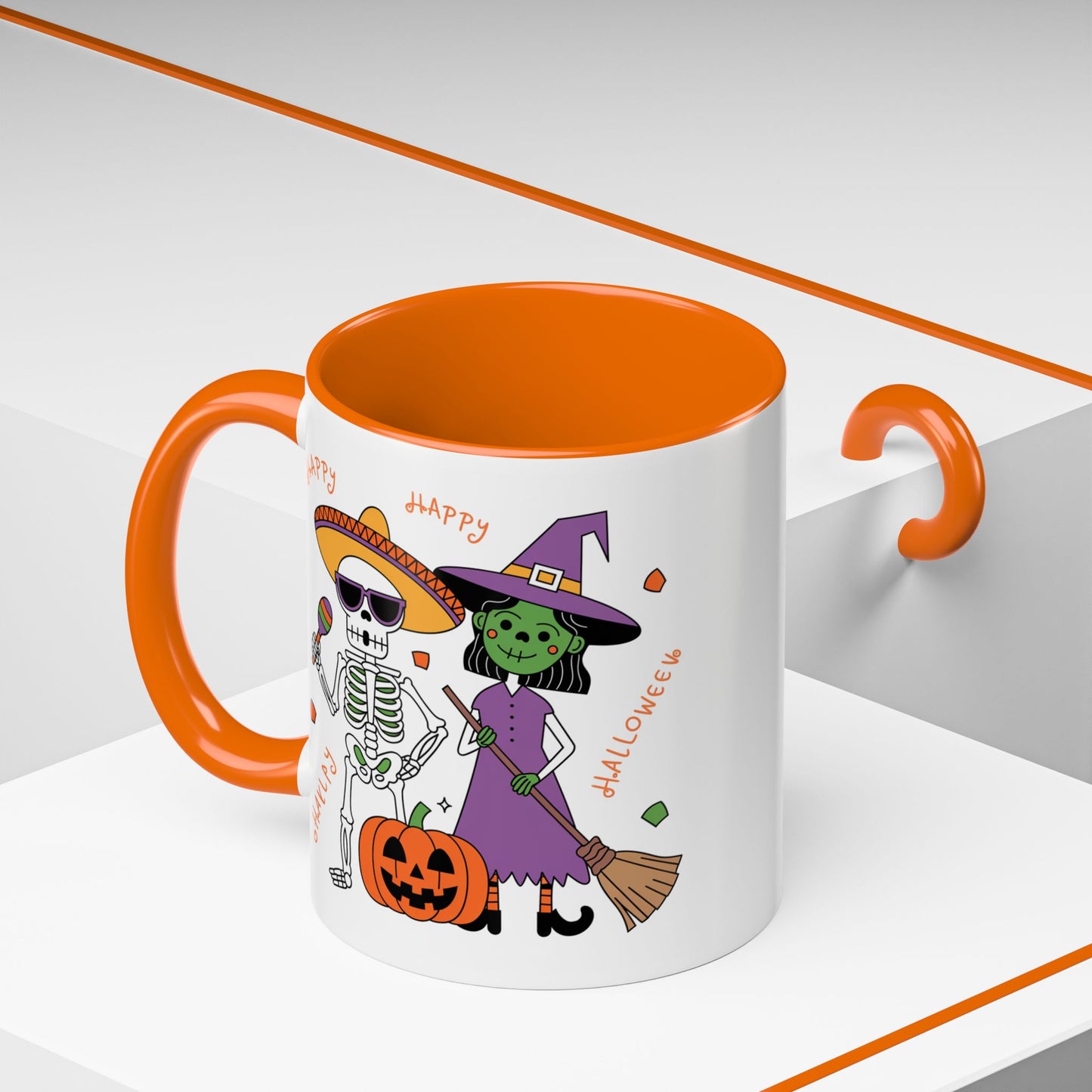 Halloween Mug - Skeleton & Witch