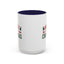 Christmas Mug - Merry Christmas Red & Green Text Heart Arrow Trees