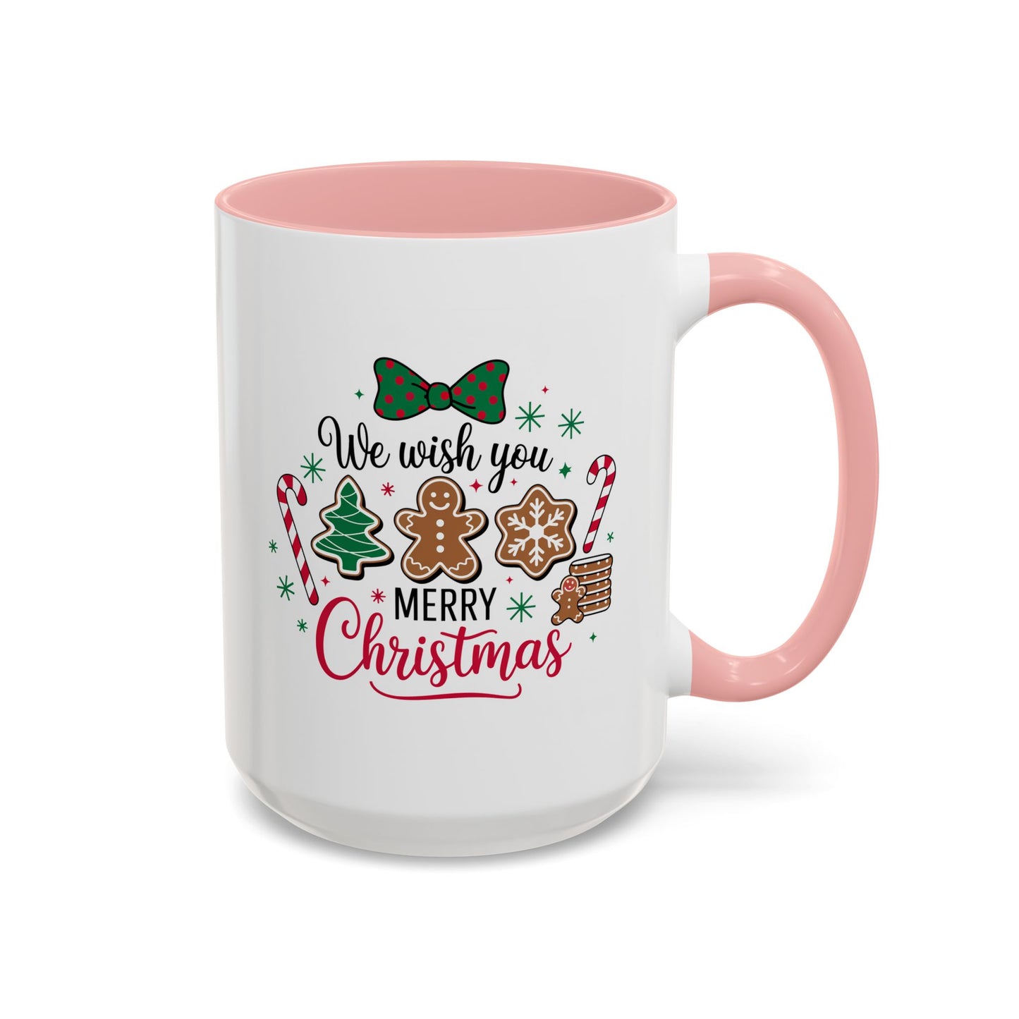 Christmas Mug - We Wish You a Merry Christmas Black & Red Text Cookies & Candy